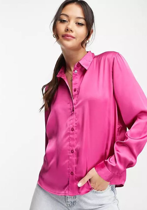 pink satin shirt asos 