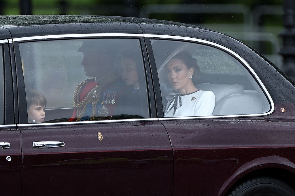 Kate Middleton with family in car