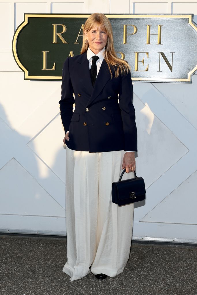 Laura Dern  attends the Ralph Lauren fashion show during New York Fashion Week September 2024 at Khalily Stables on September 05, 2024 in Bridgehampton, New York