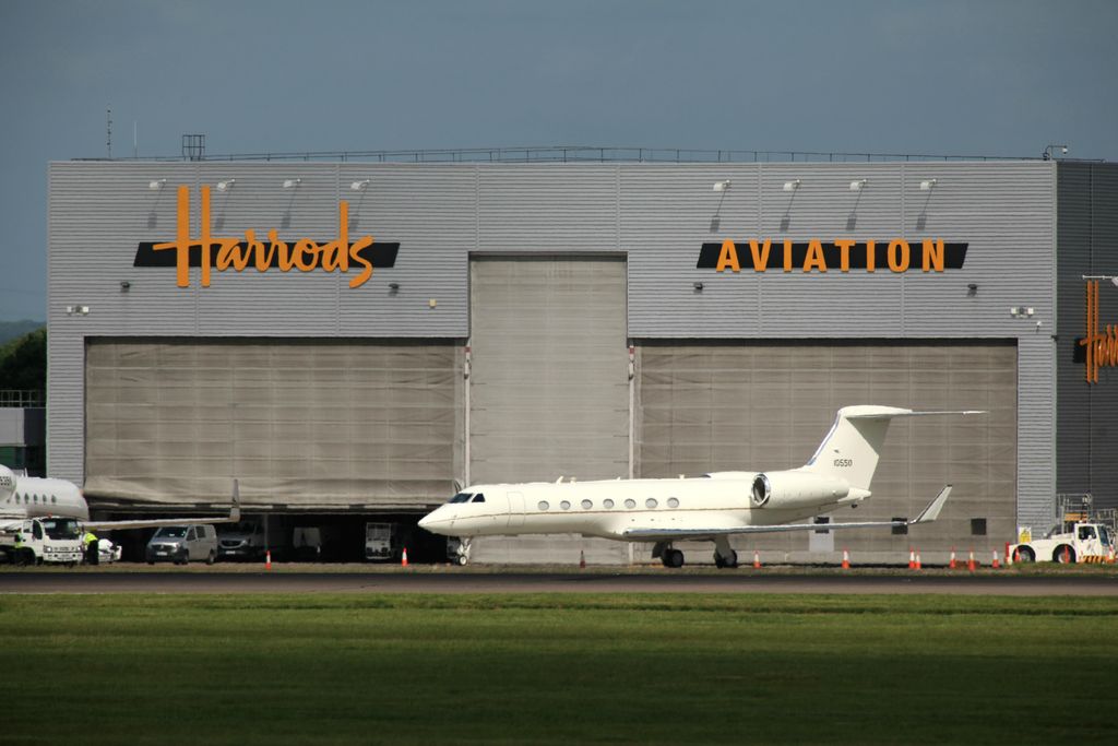 Harrods Aviation aircraft hanger at London Stansted Airport, Essex