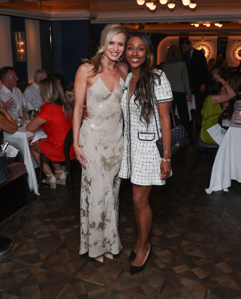 Nadiya Bychkova looked stunning in a metallic print slip dress from Zara 