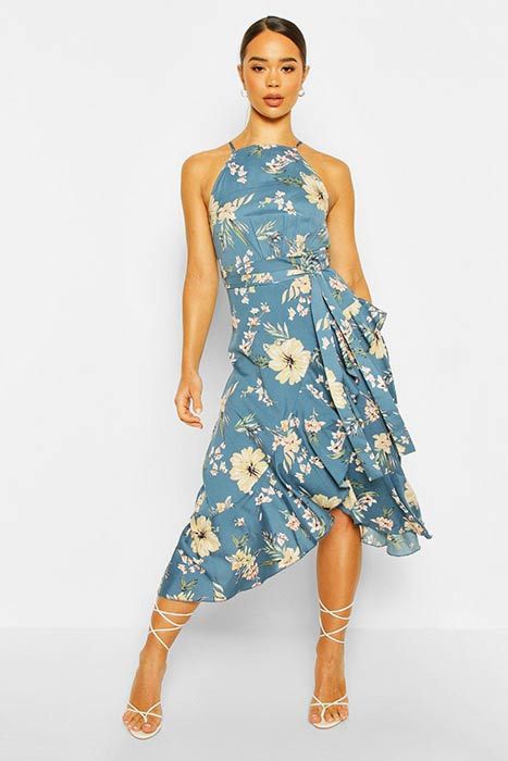 boohoo floral ruffle dress