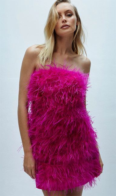 coast pink feather dress
