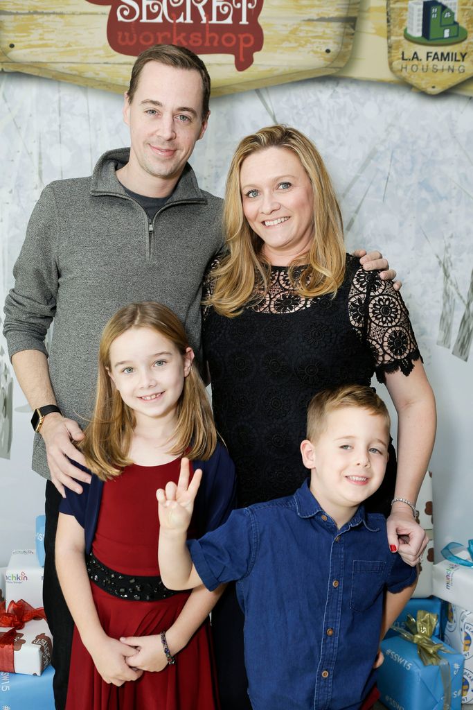 Sean Murray, Caitlyn Murray, and their children Carrie Murray and River Murray attend 2015 Santa's Secret Workshop Benefiting L.A. Family Housing at Andaz Hotel on December 5, 2015 in Los Angeles, California