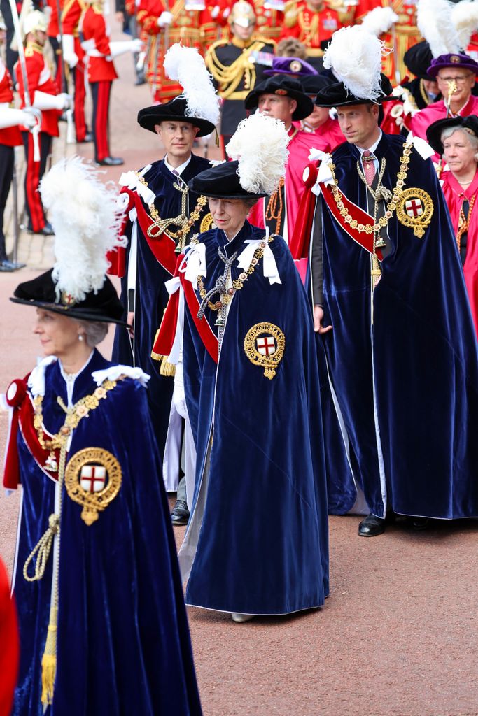 Birgitte, Duchess of Gloucester, Prince Edward, Duke of Edinburgh, Anne, Princess Royal, Prince William, Prince of Wales, Reverend Dr Christopher Cocksworth and The Lady Usher of the Black Rod, Sarah Clarke OBE