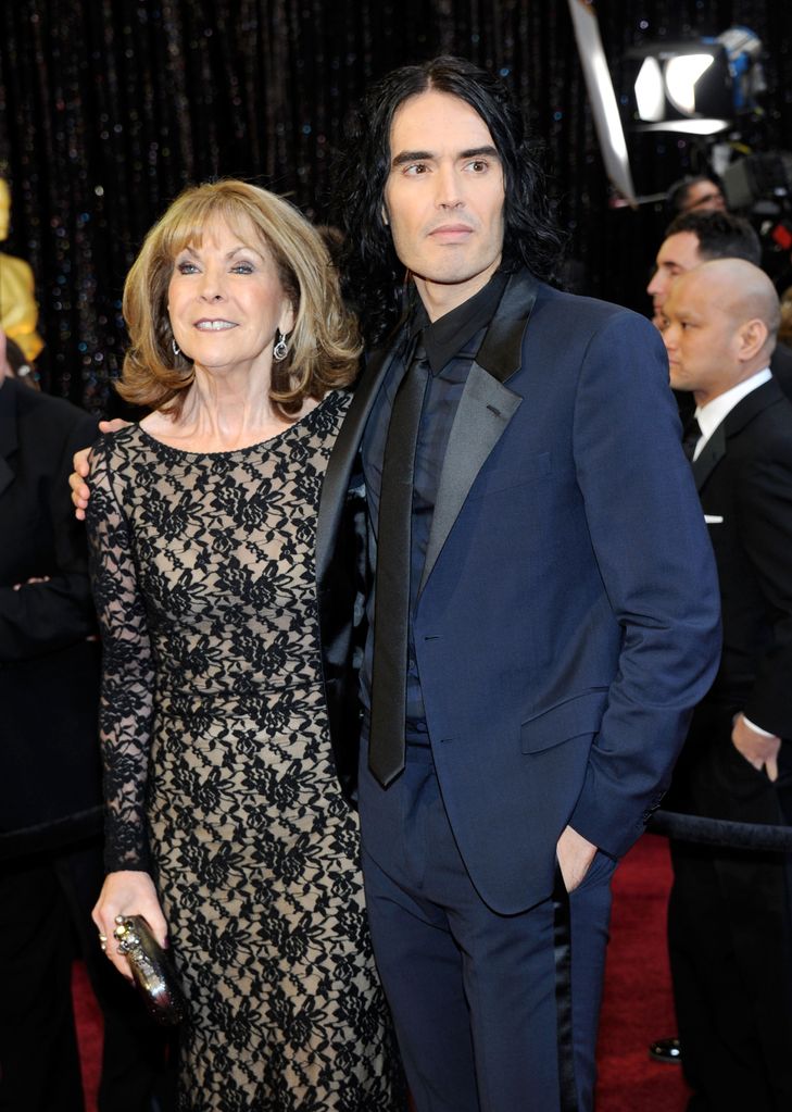 Actor Russell Brand and mother Barbara arrive at the 83rd Annual Academy Awards in 2011