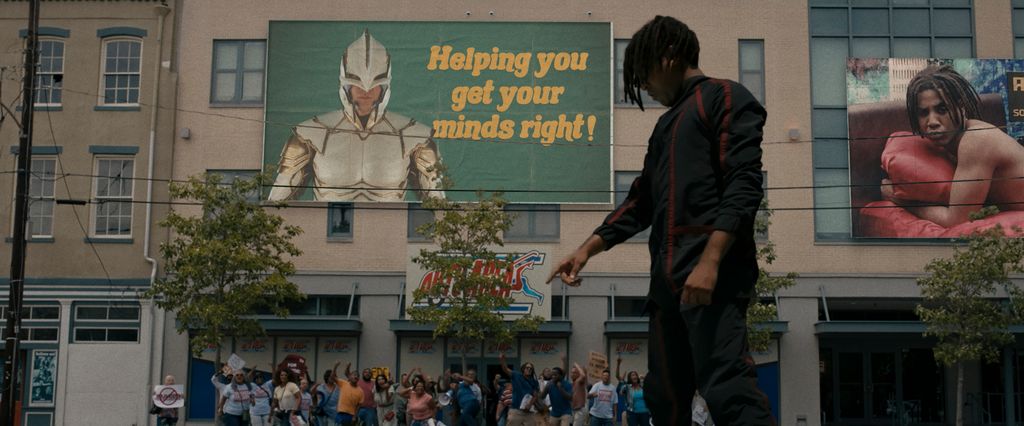 Jharrel Jerome as a 13-foot character in a scene from I'm a Virgo