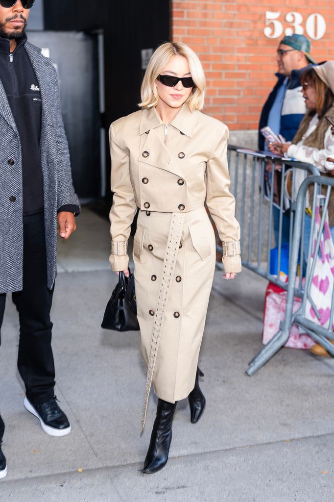 sydney sweeney in mark Gong trench dress