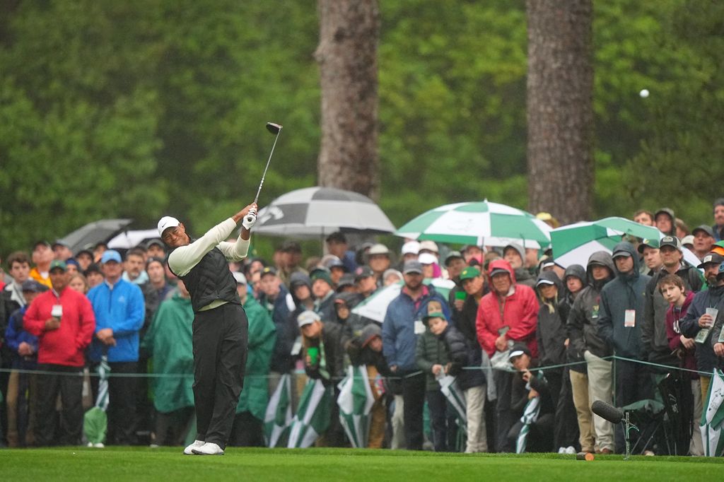 Tiger WoodsTiger Woods in action, hits his tee shot during Round Two of the Masters Tournament at Augusta National.  Augusta, GA 4/8/2023  in action, hits his tee shot during Round Two of the Masters Tournament at Augusta National.  Augusta, GA 4/8/2023 