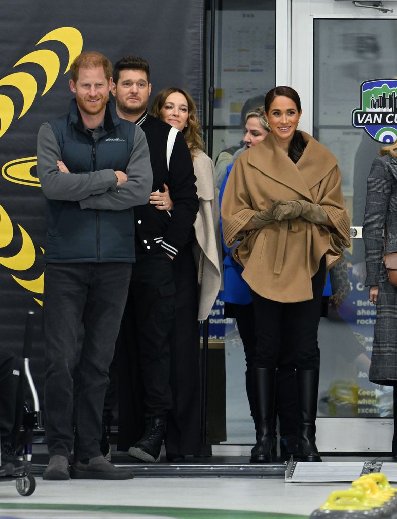 Prince Harry, Duke of Sussex, Luisana Lopilato, Michael Buble and Meghan, Duchess of Sussex attend the Invictus Games One Year To Go Winter Training Camp 