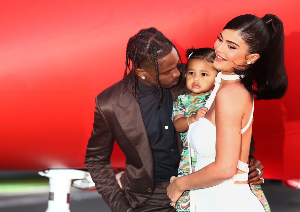 Travis Scott and Kylie Jenner attend the Travis Scott: "Look Mom I Can Fly" Los Angeles Premiere at The Barker Hanger on August 27, 2019 in Santa Monica, California