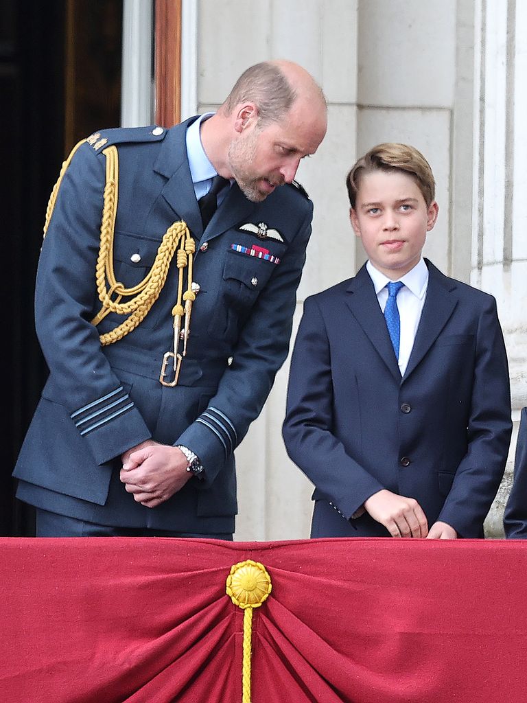Prince William talking to George on balcony