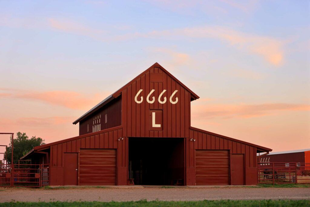 The Four Sixes Ranch at sunset