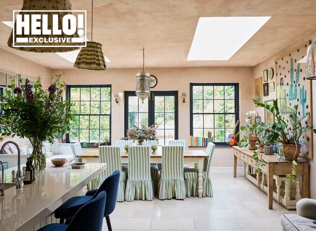 Designer Daisy Knatchbull's spacious kitchen and dining area at home in London