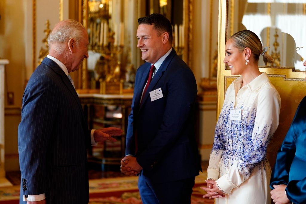 King Charles speaking with Wes Streeting and Amy Dowden