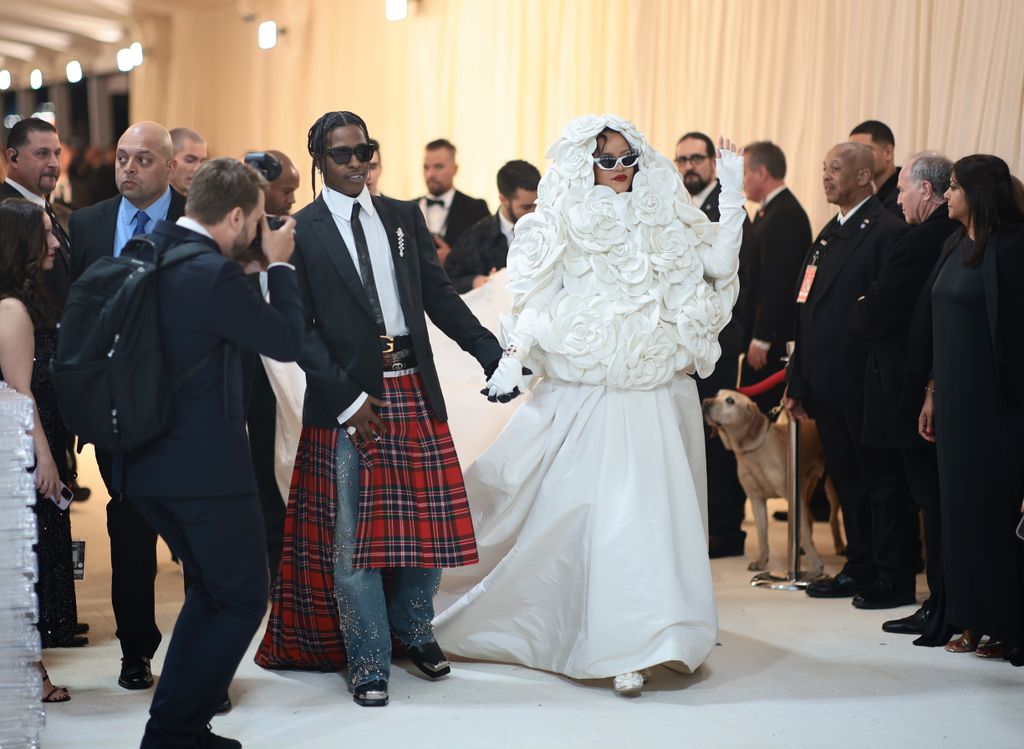 Pregnant Rihanna arrives two hours late to the Met Gala with partner A ...