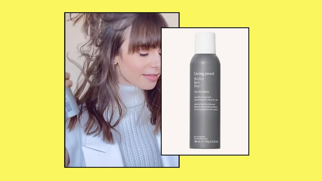 Lily Collins using Living Proof Dry Shampoo