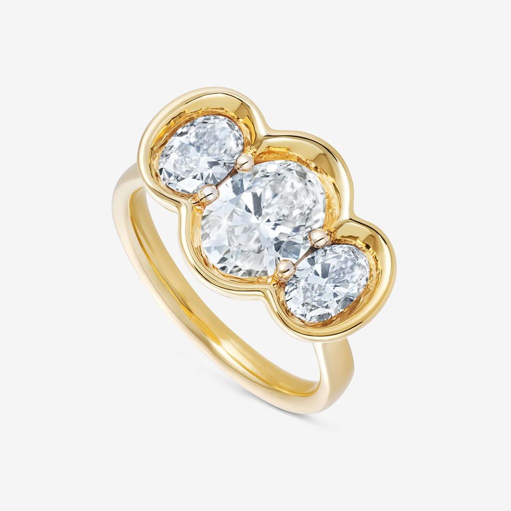 Trilogy Diamond Engagement Ring, 18ct Yellow Gold