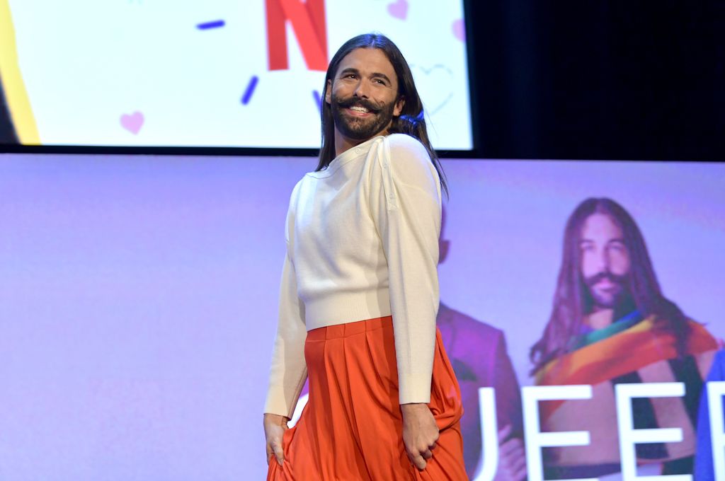 Jonathan Van Ness speaks onstage during the Netflix FYSEE "Queer Eye" panel and reception at Raleigh Studios on May 16, 2019 in Los Angeles, California