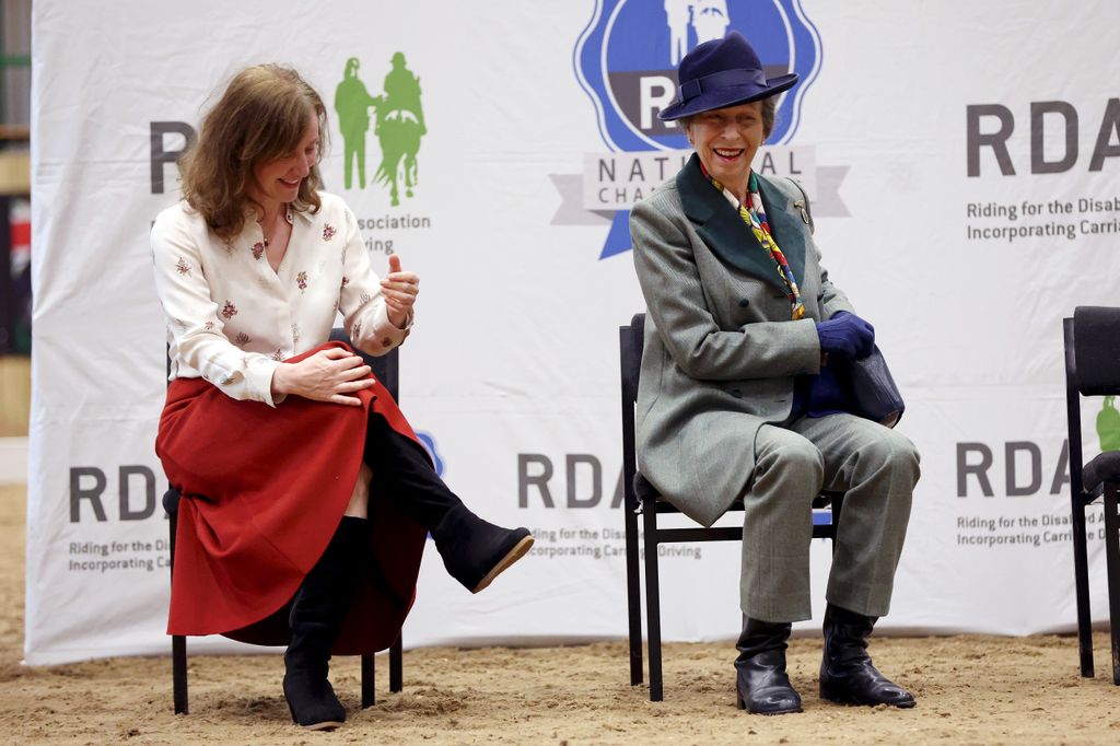 RDA UK Chair Helena Vega Lozano and Princess Anne during the Riding for the Disabled Association (RDA) National Championships at Hartpury University and Hartpury College