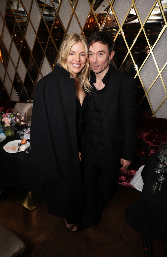 Sienna Miller and Robbie Furze attend the launch of the Pamela Anne Furze Foundation (PAFF), supporting clinical research into hormonal cancers, at the Metropolitan Casino Mayfair on March 07, 2024 in London, England. (Photo by Sama Kai/Dave Benett/Getty Images)