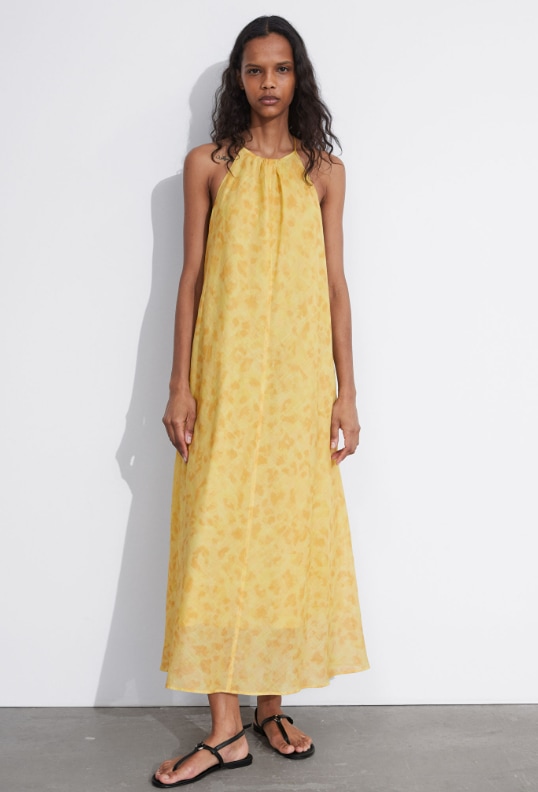 and other stories yellow midi dress