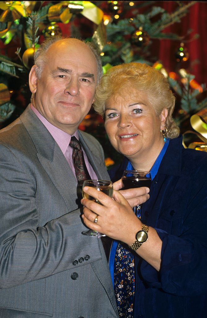 Tony Caunter with Pam St Clement at a Christmas event