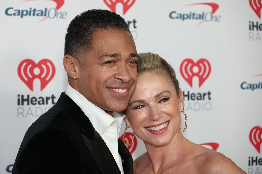 T. J. Holmes and Amy Robach attend KIIS FM's iHeartRadio Jingle Ball 2023 presented by Capital One at The Kia Forum on December 01, 2023 in Inglewood, California. (Photo by Leon Bennett/WireImage,)