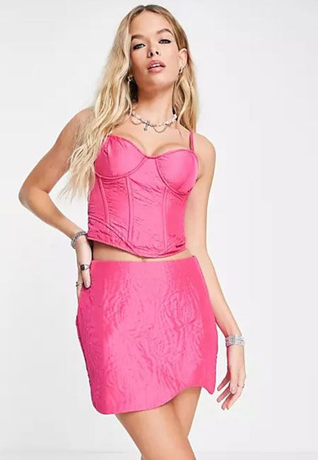 asos pink corset