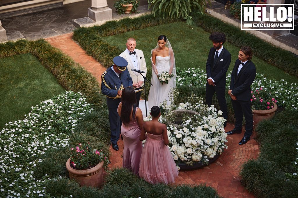 Boris Becker at the altar with his bride and sons