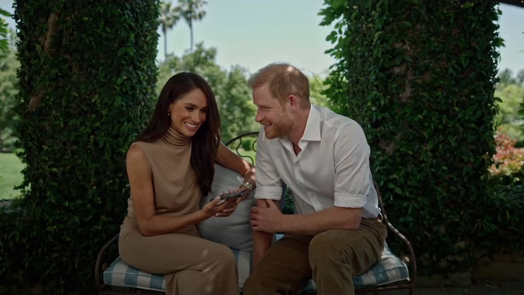 Harry and Meghan sitting in their garden calling young leaders