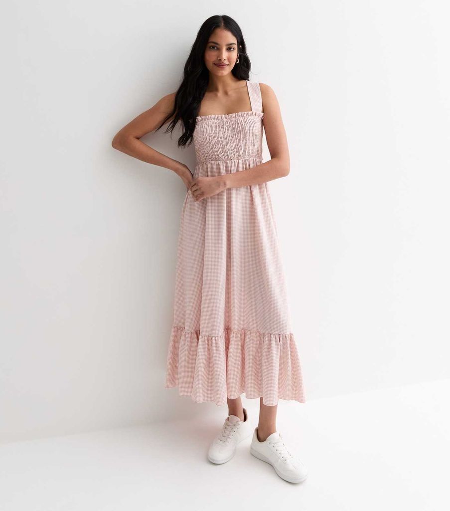 new look pink gingham dress 