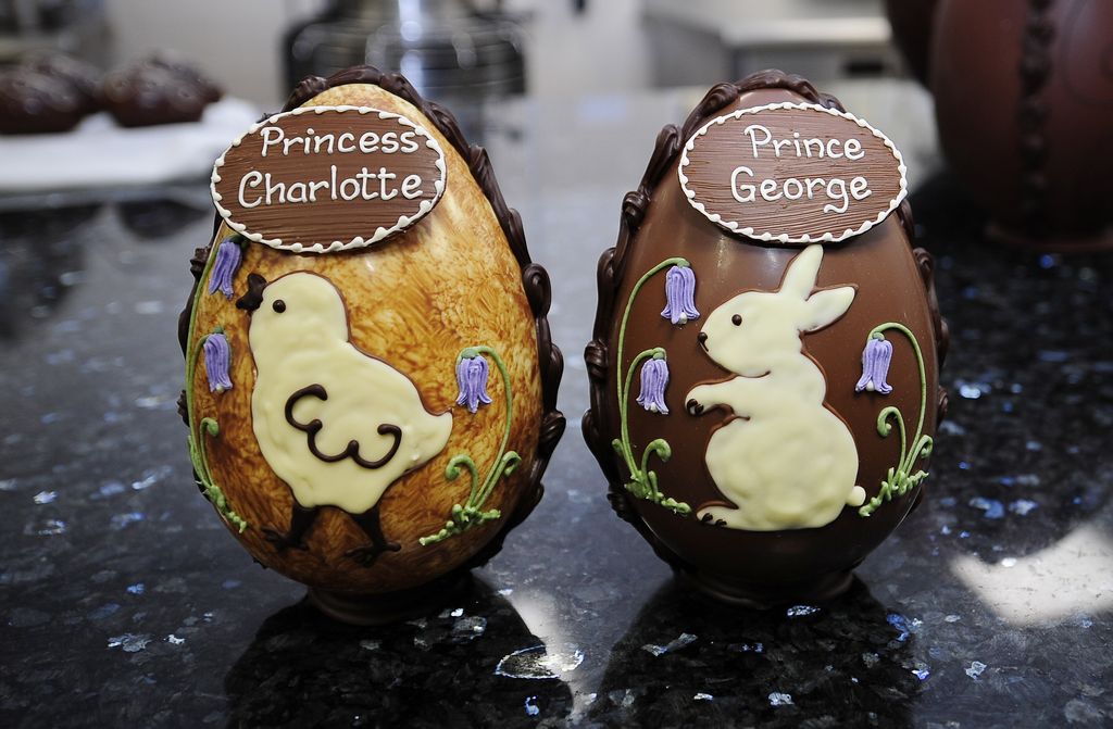 Easter eggs were presented to Princess Charlotte and Prince George by the cookery school at Taylors of Harrogate  in 2016