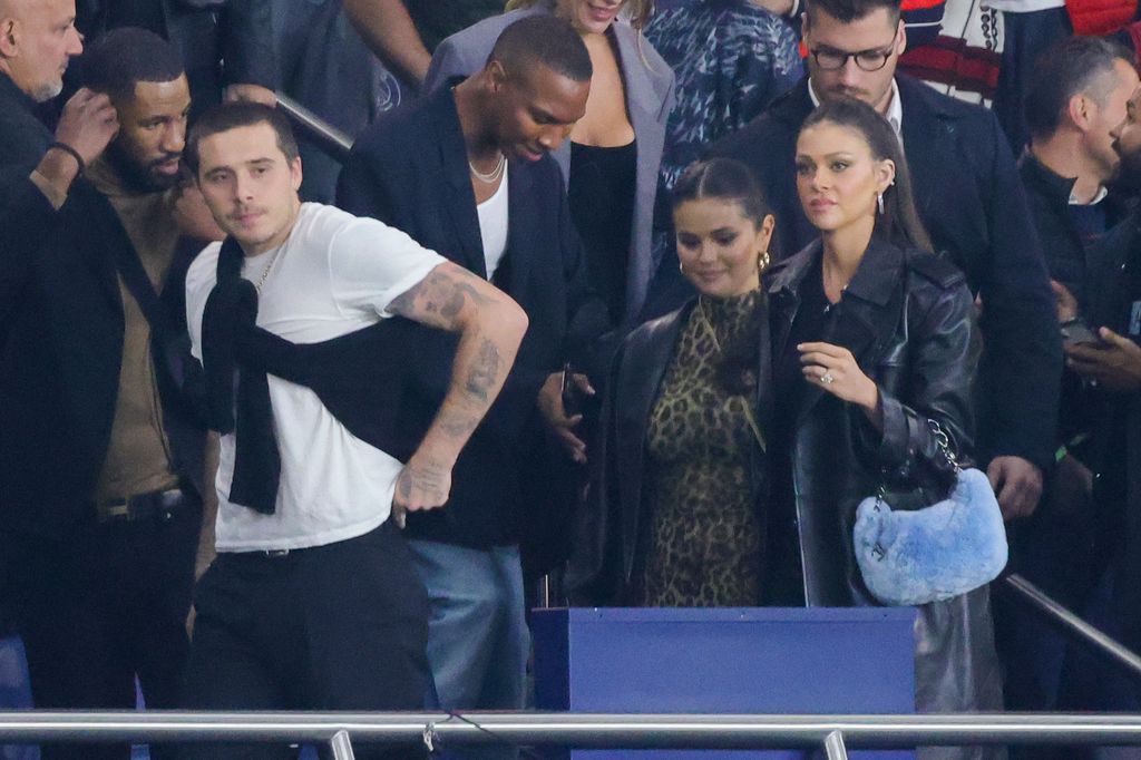Brooklyn Beckham, Selena Gomez and Nicola Peltz at a match at Paris' Parc des Princes