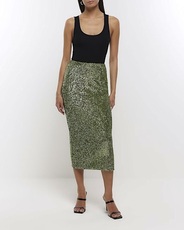 Green Sequin Skirt