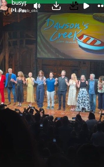 photo of the cast of dawson's creek on stage during reunion