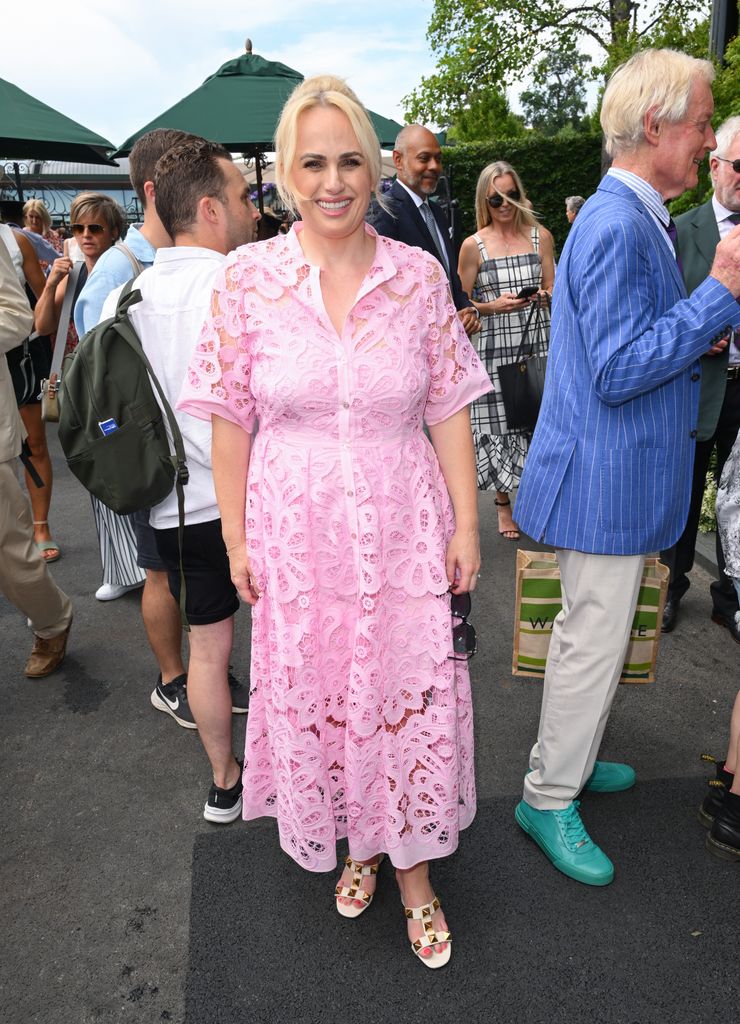 Rebel Wilson attends day two of the Wimbledon Tennis Championships at the All England Lawn Tennis and Croquet Club on July 01, 2025 in London, England