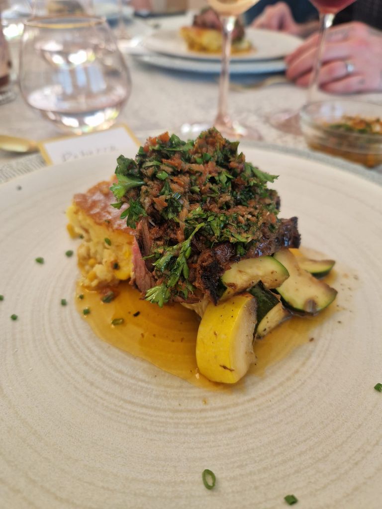 Main course at Brooklyn Beckham's dinner