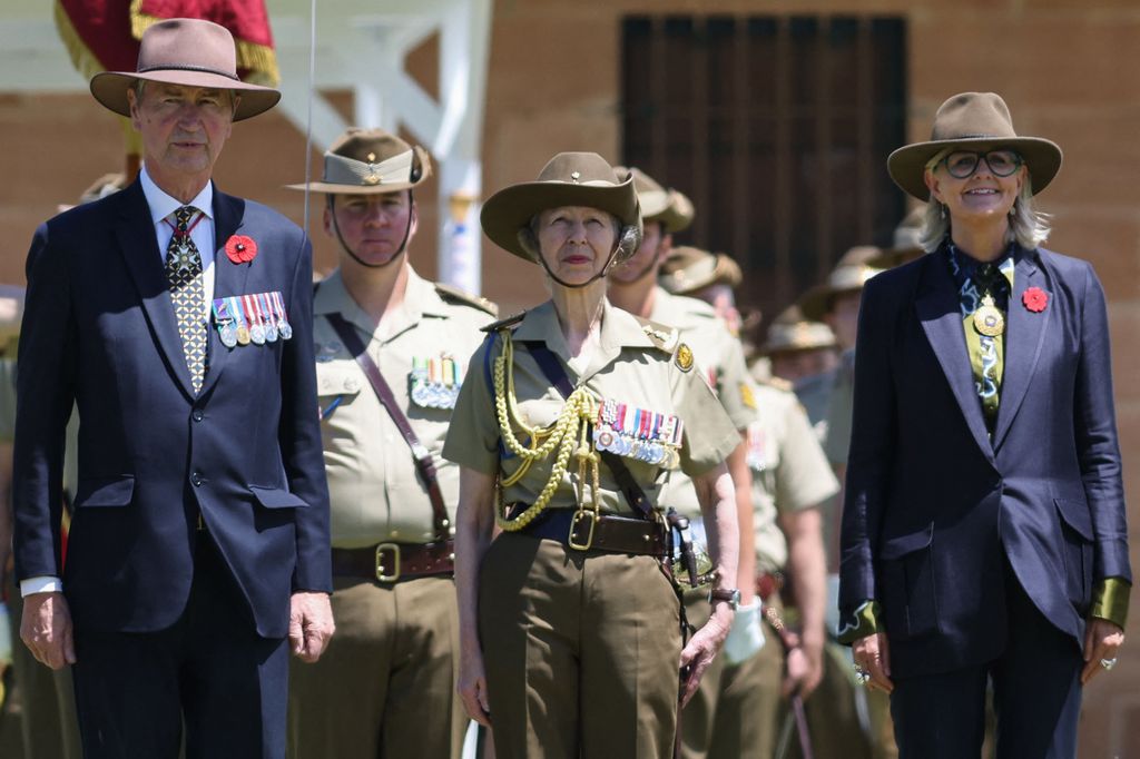 Princess Anne at the Centenary Parade at Victoria Barracks in Sydney 