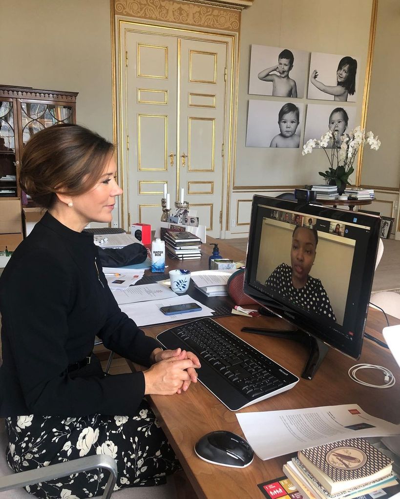 Crown Princess Mary has pictures of her children on display in her study
