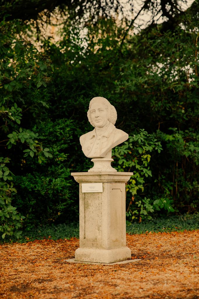 A statue on the grounds of Highclere Castle, Highclere, Newbury, Hampshire, United Kingdom. 29th August 2025