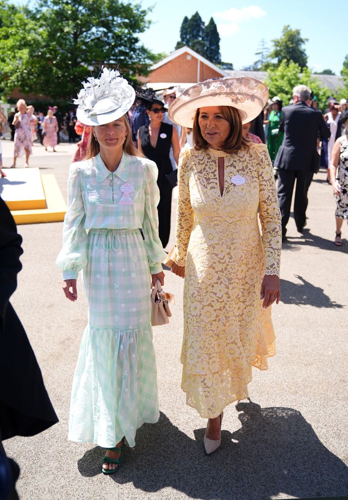 Alizee Thevenet and Carole Middleton on day two of Royal Ascot