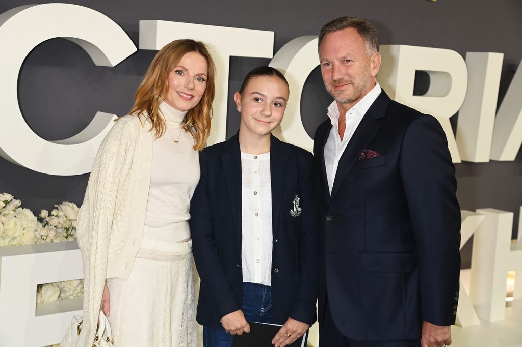 Geri Halliwell and Christian Horner with daughter Olivia 