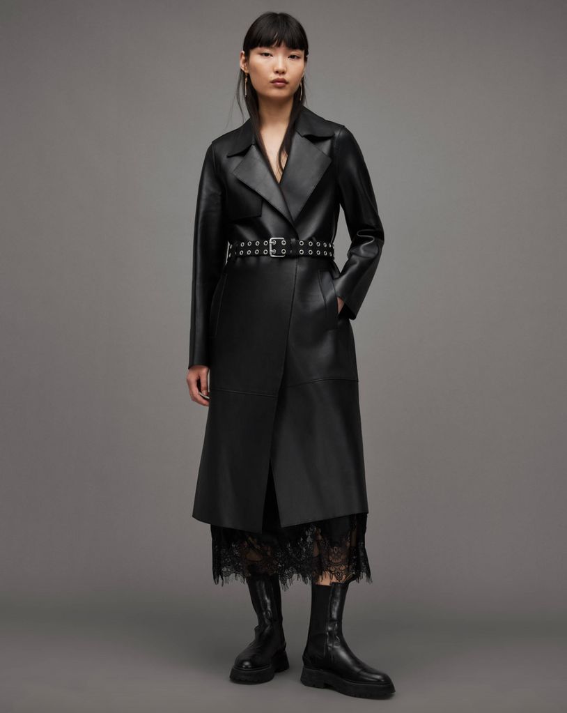 AllSaints leather trench 