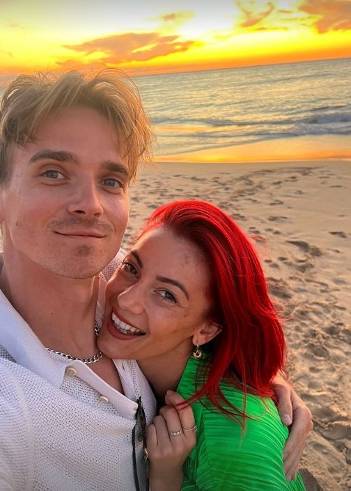 Joe Sugg and Dianne Buswell on the beach