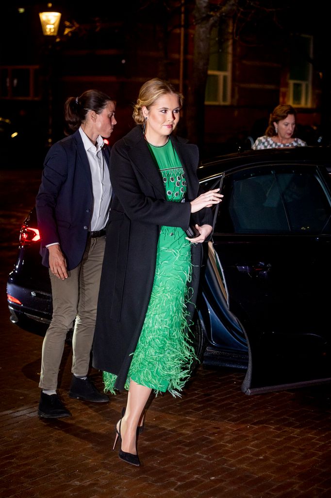 AMSTERDAM, NETHERLANDS - OCTOBER 27: Princess Amalia of The Netherlands attends the concert to celebrate the 750th year of official existence at the Museumplein on October 27, 2025 in Amsterdam, Netherlands. (Photo by Patrick van Katwijk/Getty Images)