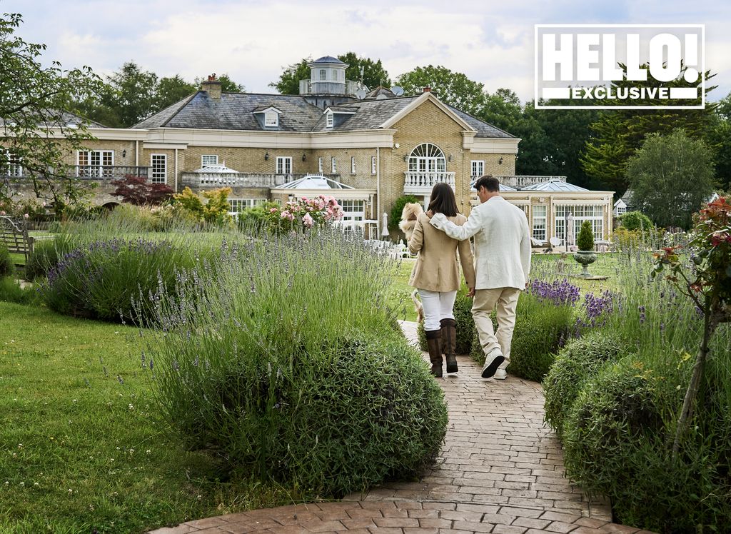 Pierre and Lilia Mascolo walking towards Surrey home Summerdown Manor 