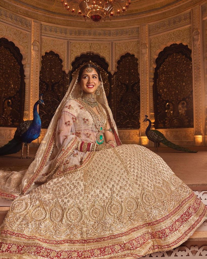 Radhika merchant sitting in bridal look