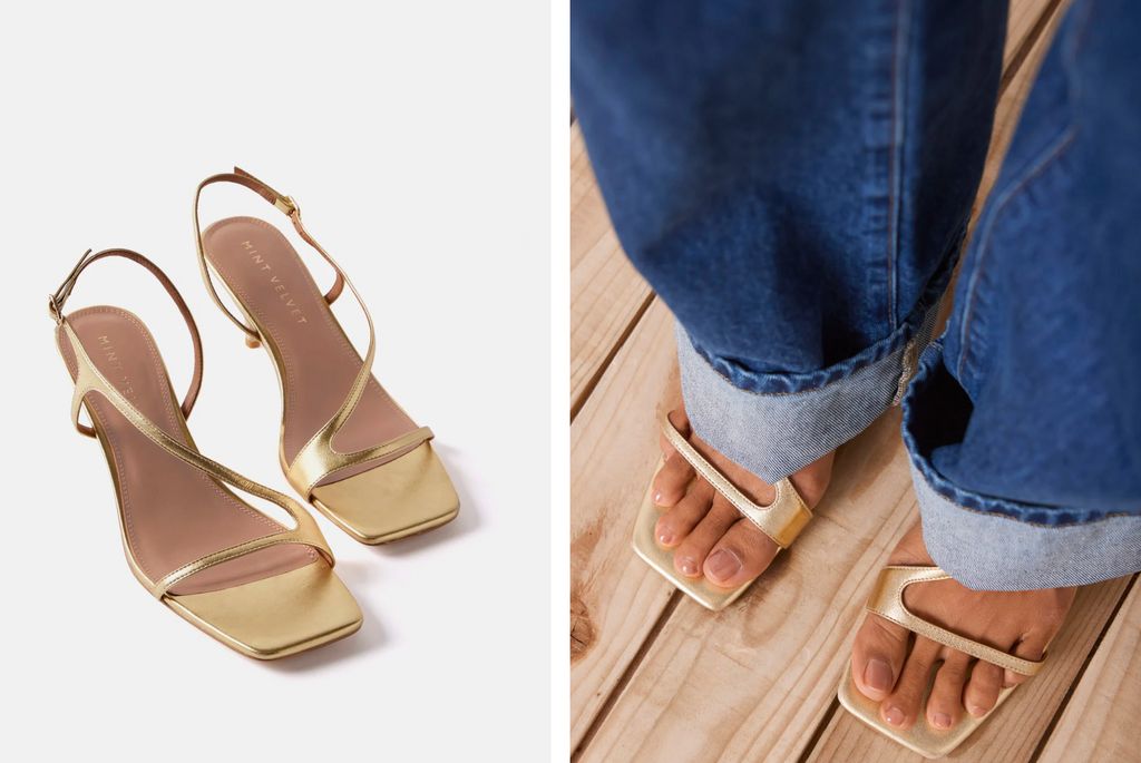 Mint Velvet gold sandals