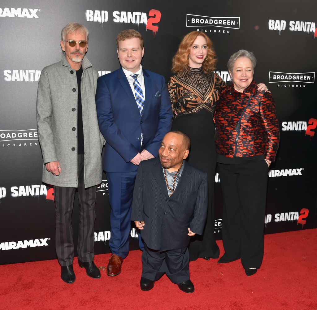 Brett looking smart in a suit alongside his Bad Santa 2 co-stars